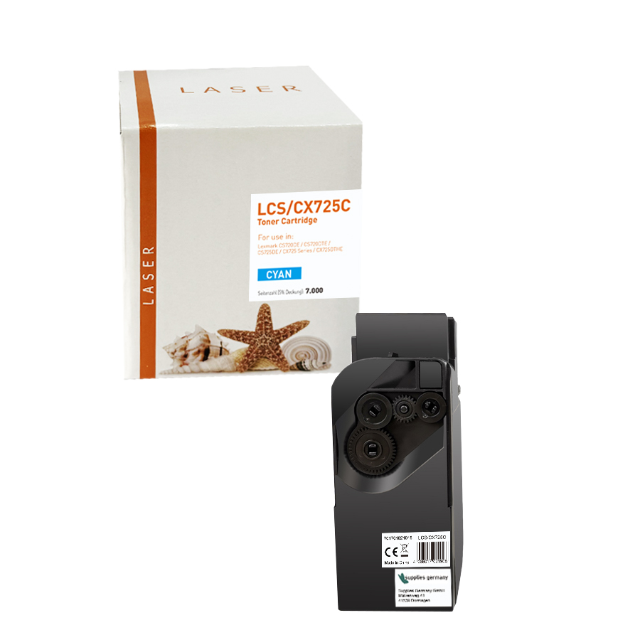 CS/CX725C alternativ Toner Cyan für Lexmark / 74C2SC0 / 7.000 Seiten CS/CX725C alternativ Toner Cyan für Lexmark / 74C2SC0 / 7.000 Seiten
