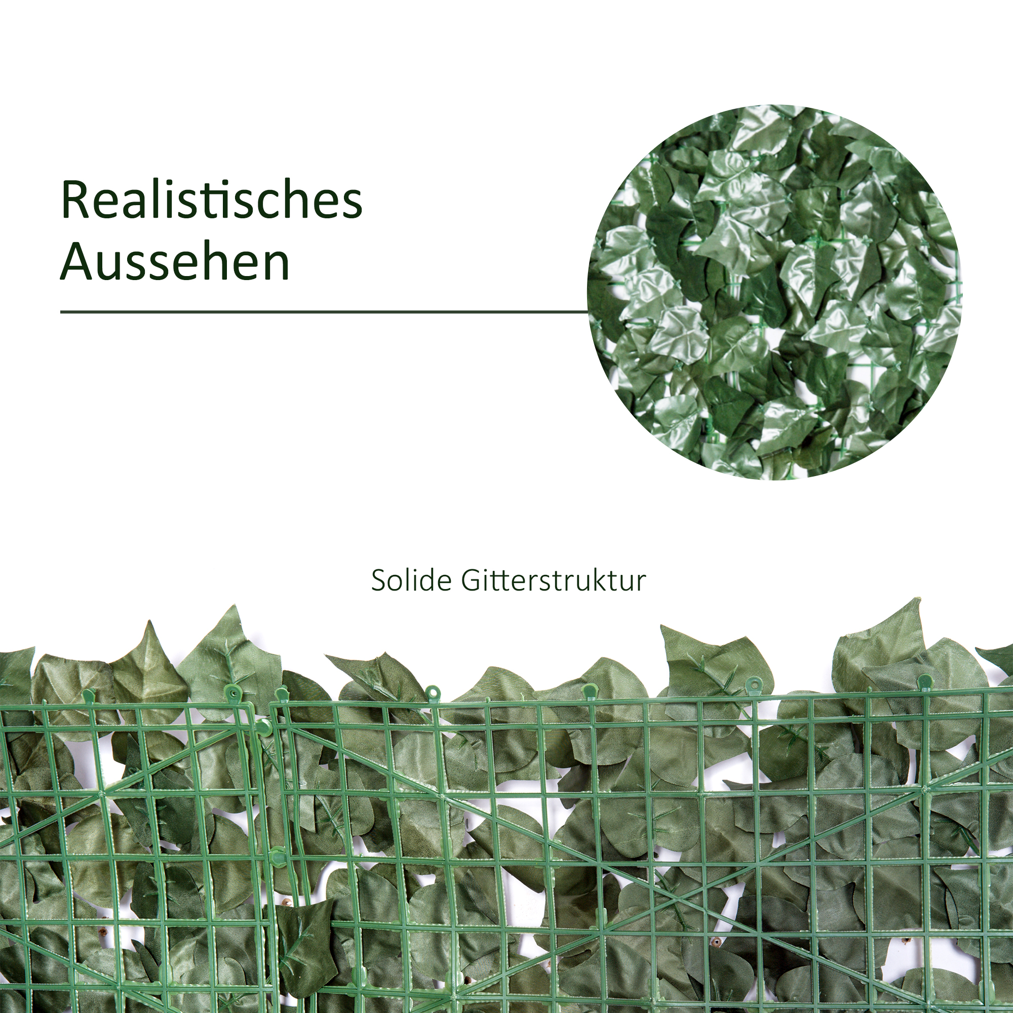 künstlicher Hecken Sichtschutz, UV Geschützt Sichtschutz, Grün Balkon Sichtschutz, Zaun Sichtschutzgitter mit Blättern, Hecken Zaun, WandKünstliche 300 x150 cm für Garten Hochzeit