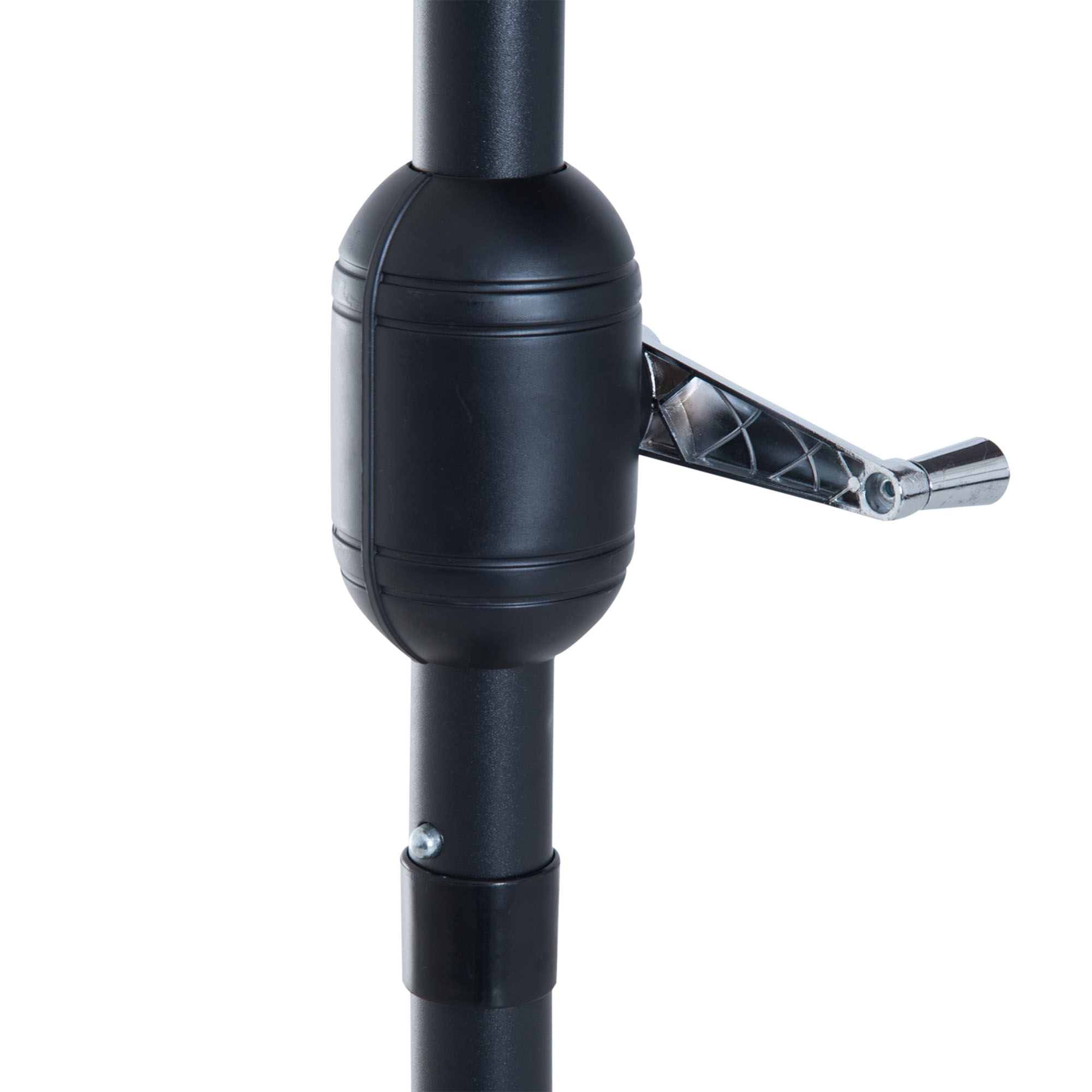 Sonnenschirm Kurbelschirm Gartenschirm Schirm Marktschirm, Metall, halbrund, Grau+Schwarz