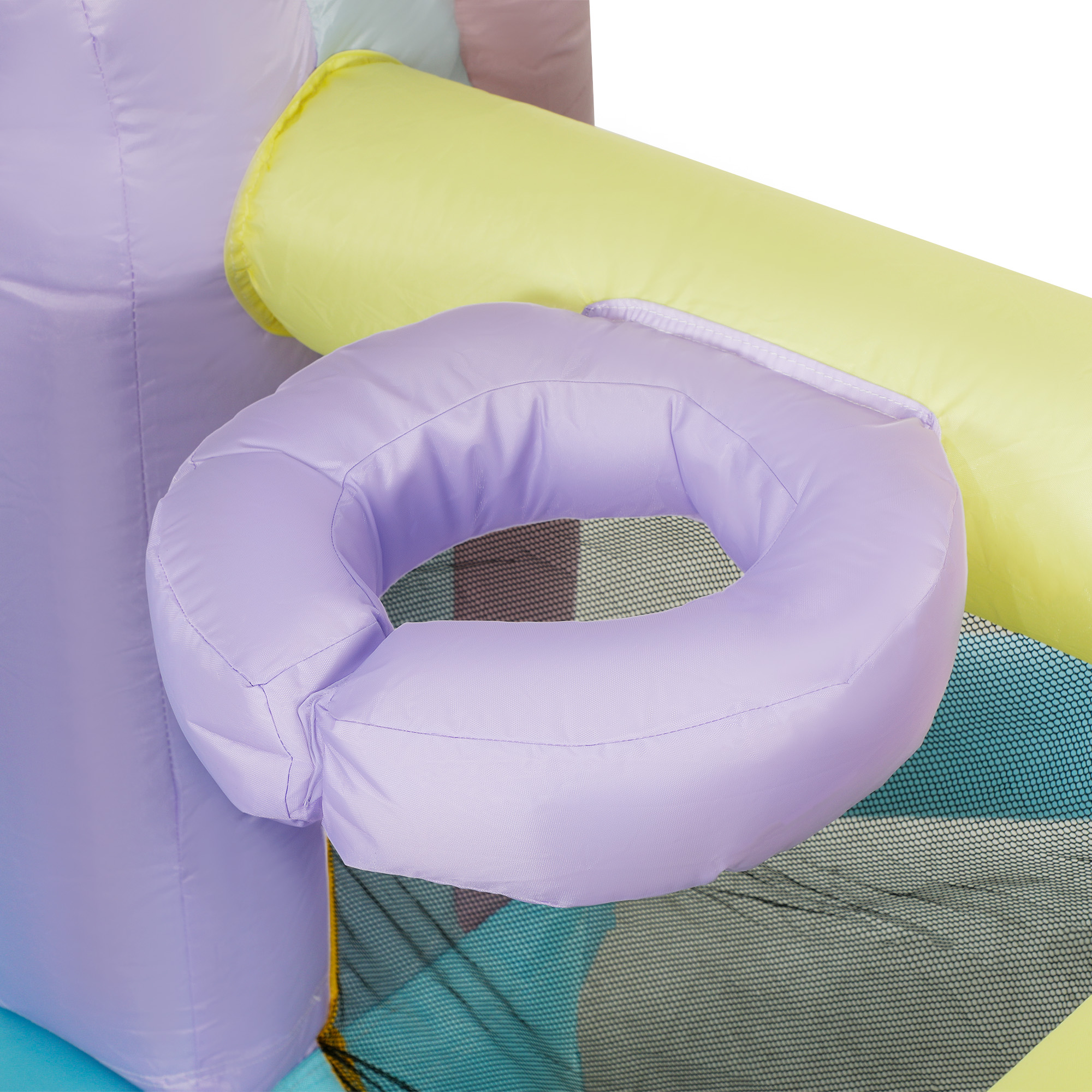 Hüpfburg, Bällebad, 2 Rutschen, Oxford-Gewebe, UV-beständig, Gebläse, Bunt