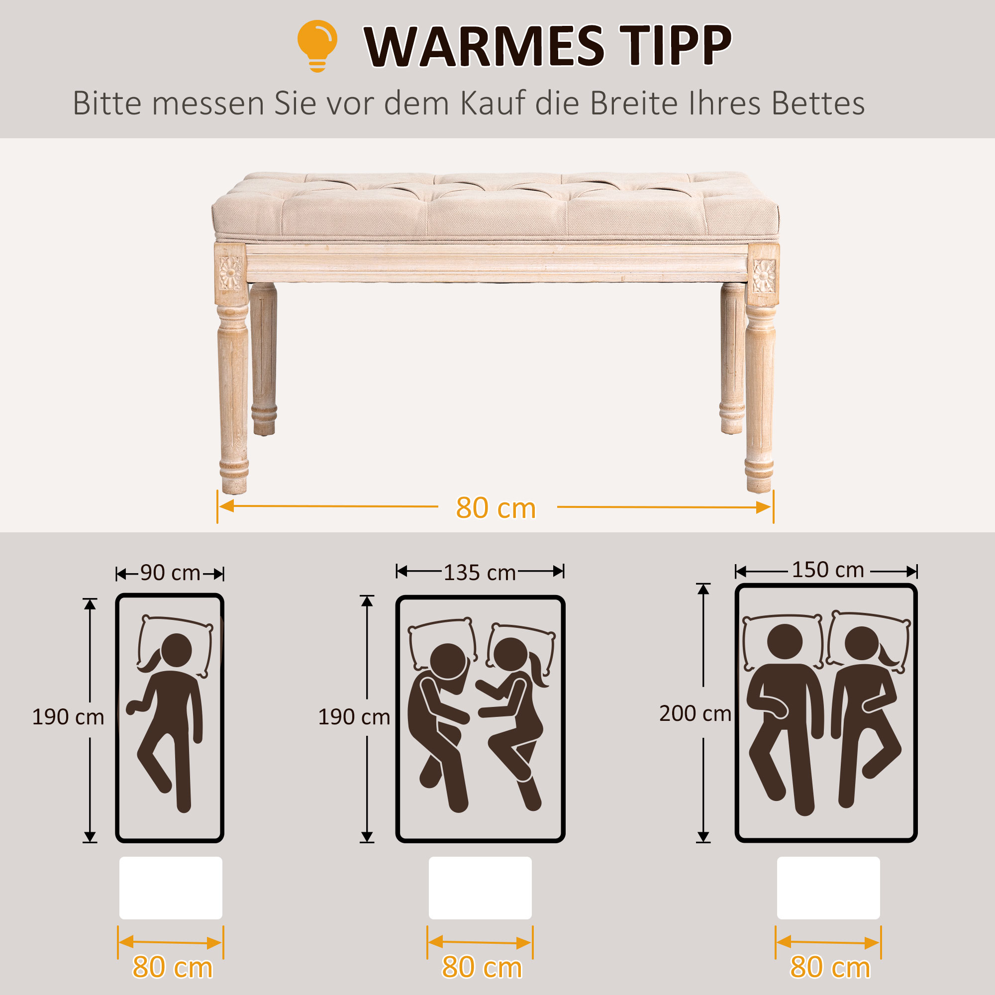 Sitzbank Vintagedesign Vintagebank, Knopfheftung, gedrechselte Beine, Shabby Chic, Creme