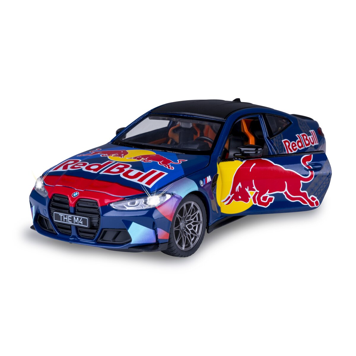 BMW M4 Diecast 1:24 blau inkl. Knopfzellen BMW M4 Diecast 1:24 blau inkl. Knopfzellen