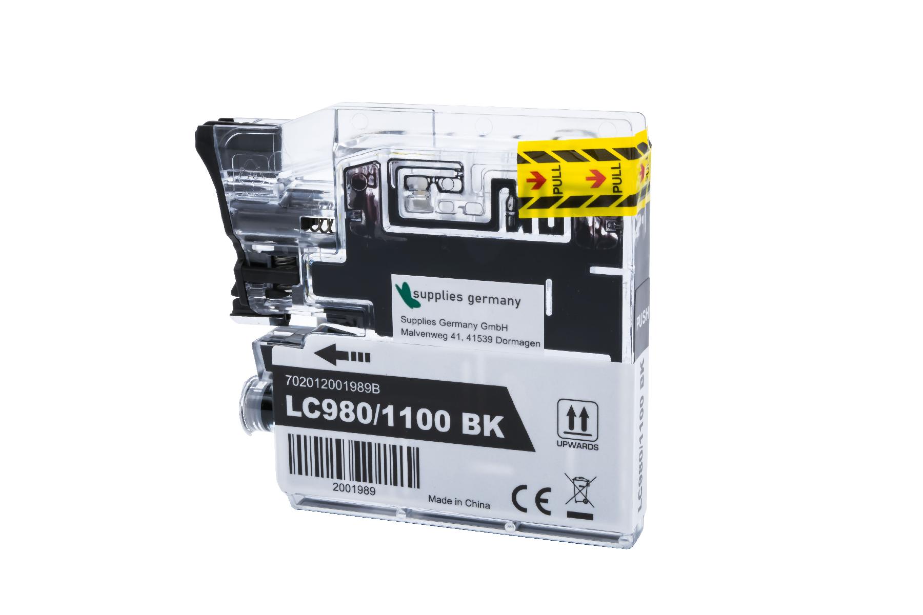 LC980/1100 schwarz alternativ Tinte schwarz für Brother / LC980schwarz / 20ml