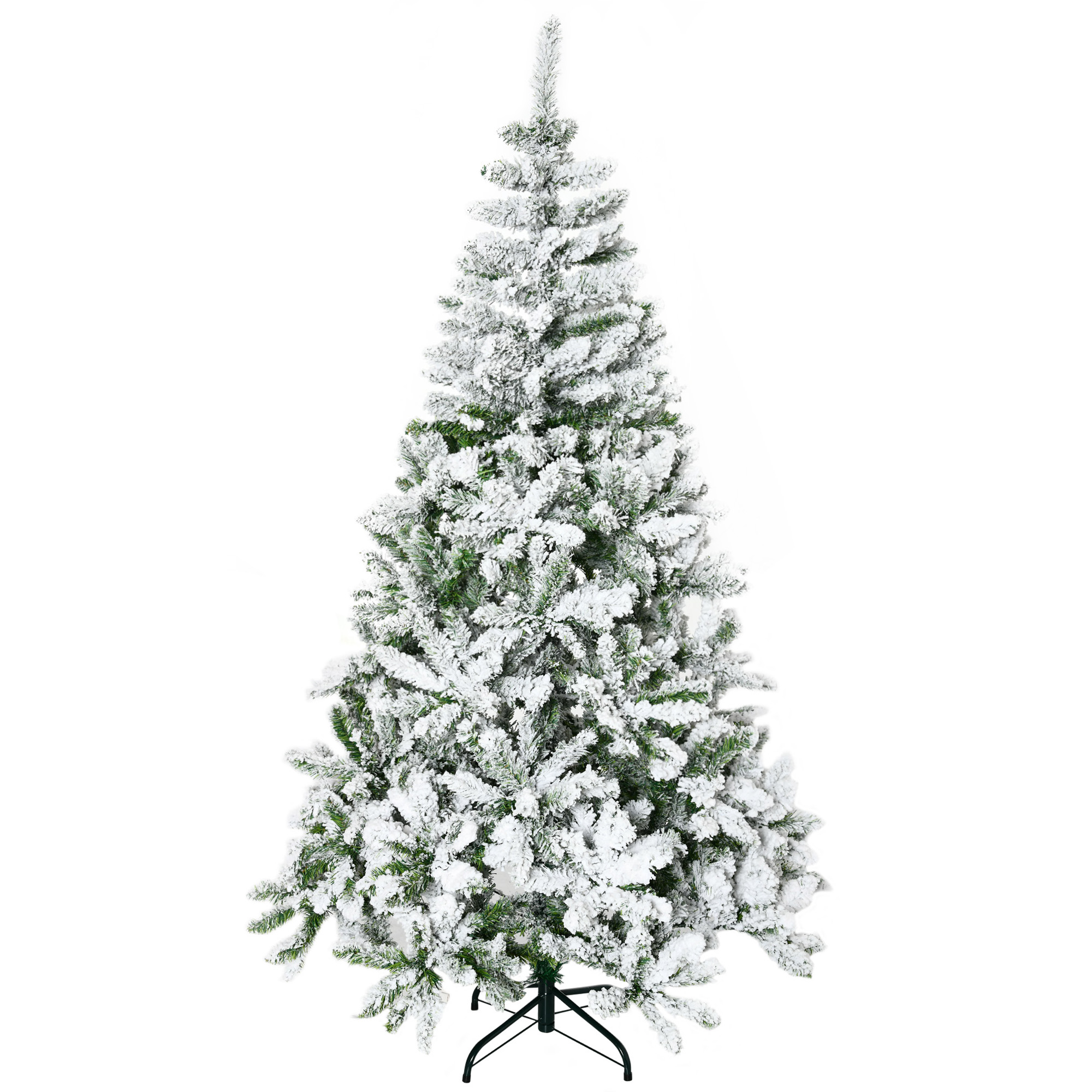 Weihnachtsbaum, Schnee-Effekt, flammenhemmend, Scharnierkonstruktion, Grün/Weiß