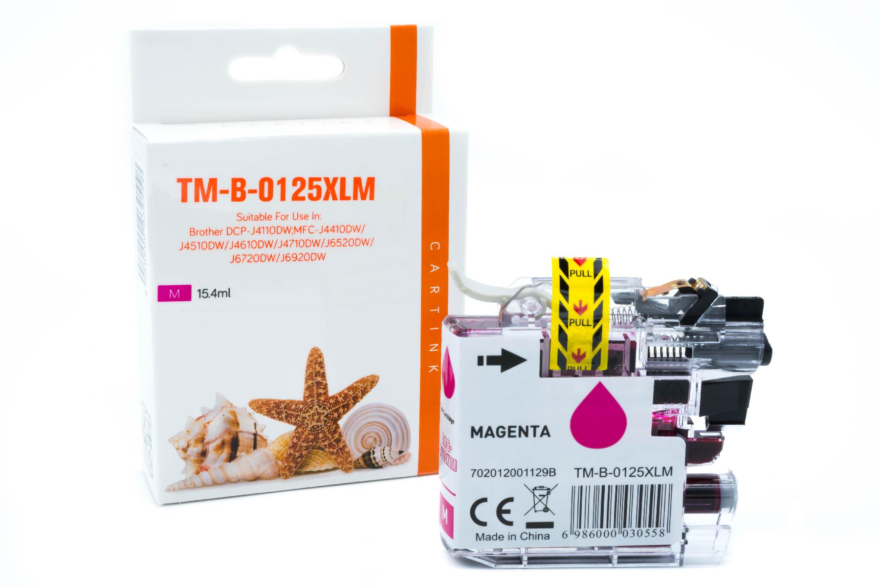 LC125XLM alternativ Seestern Tinte Magenta für Brother / LC125XLM / 15ml