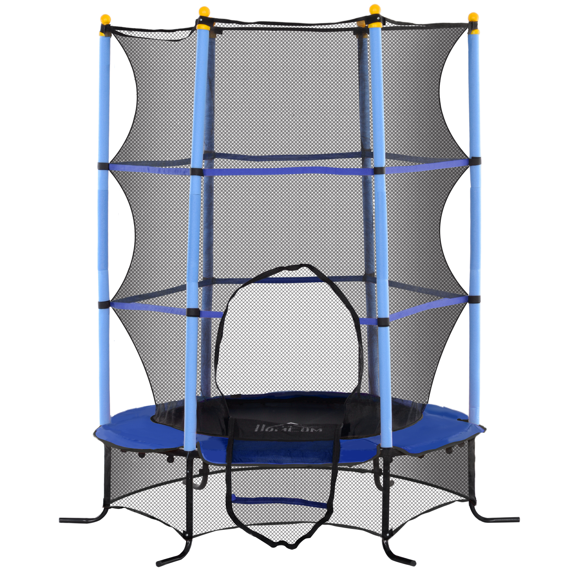 Trampolin für Kinder, Ø163 cm, mit Sicherheitsnetz, In- und Outdoor, Belastung bis 50 kg, Stahl, Kunststoff, Blau