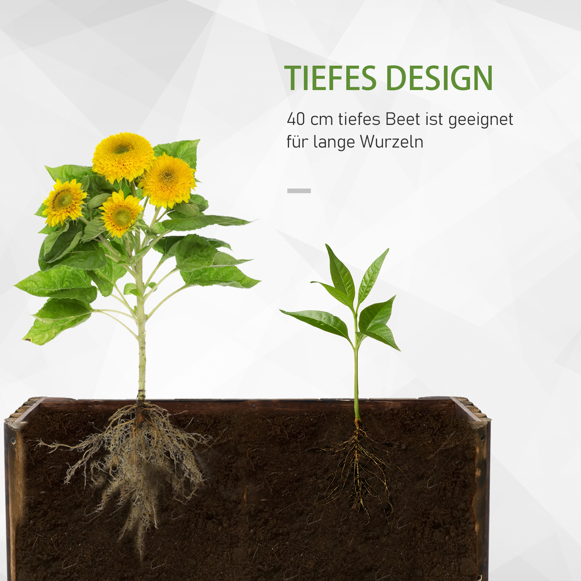 Hochbeet Pflanzkasten Kräuterbeet Pflanzbeet Gemüse Blumenbeet Blumenkasten, Tannenholz 100x38,5x40 cm