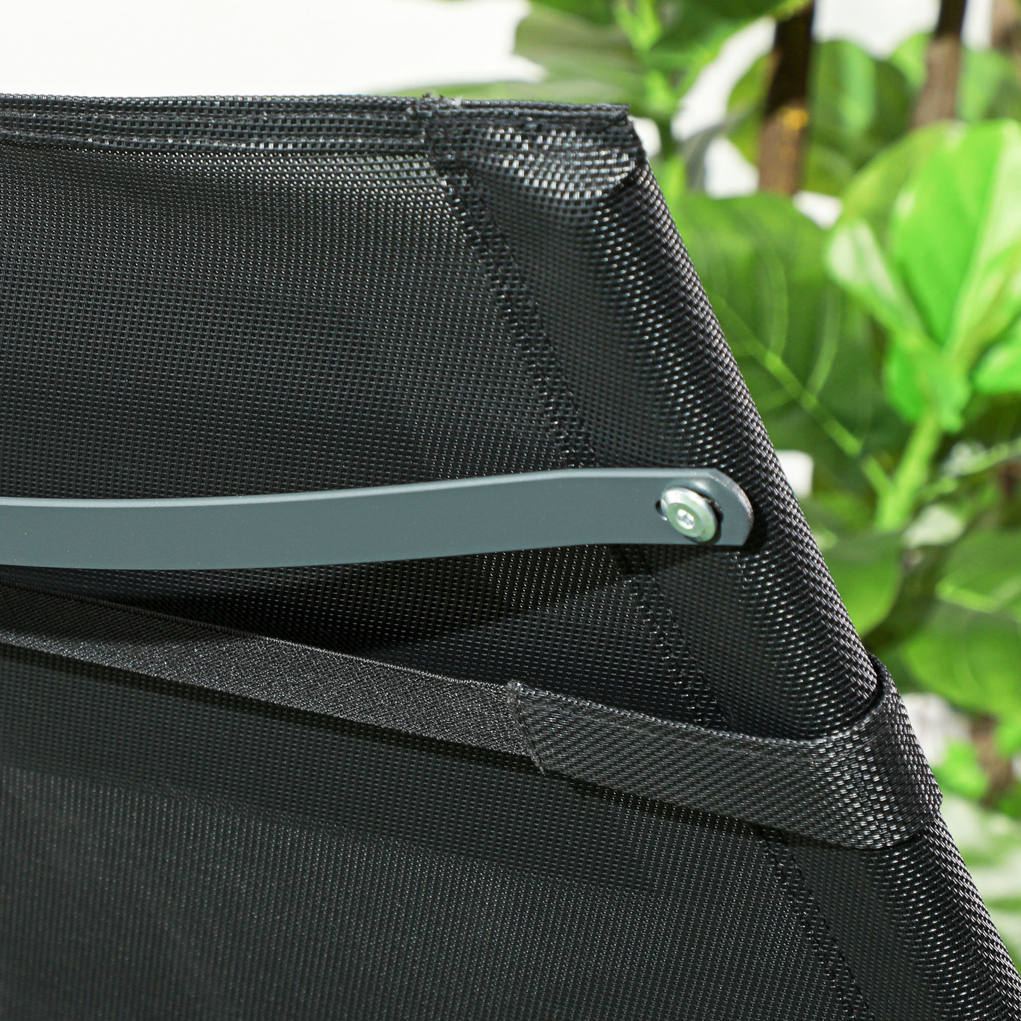 Schaukelstuhl Gartenstuhl Liegestuhl, inkl, Kopfstütze, 155 cm x 61cm x 88 cm, Schwarz