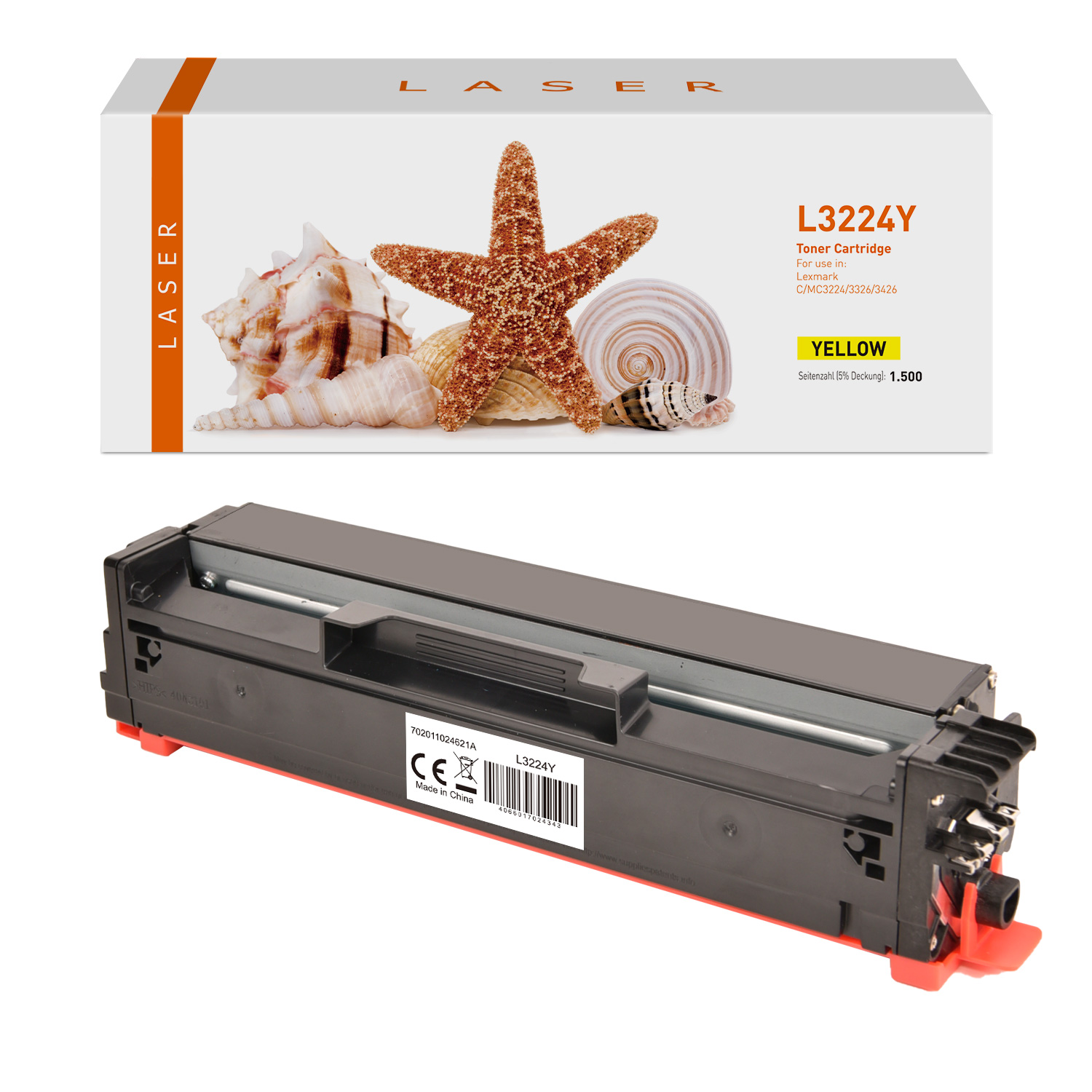 C3224Y alternativ Toner yellow  für Lexmark  / C3220Y0 / 1.500 Seiten