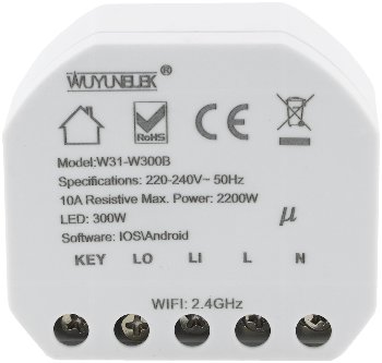 MILOS WiFi Unterputz Schalter, Android + iOS- App,Alexa/Google tauglich