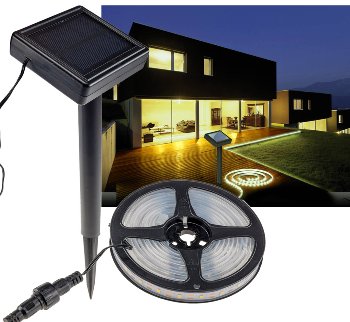 LED Solar LED-Stripe 3m, warmweiß 3000K, IP44, Dämmerungssensor LED Solar LED-Stripe 3m, warmweiß 3000K, IP44, Dämmerungssensor
