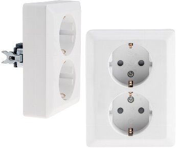 MILOS Schutzkontakt-Steckdose 2-fach, 250V~/ 16A, 1x UP, weiß matt