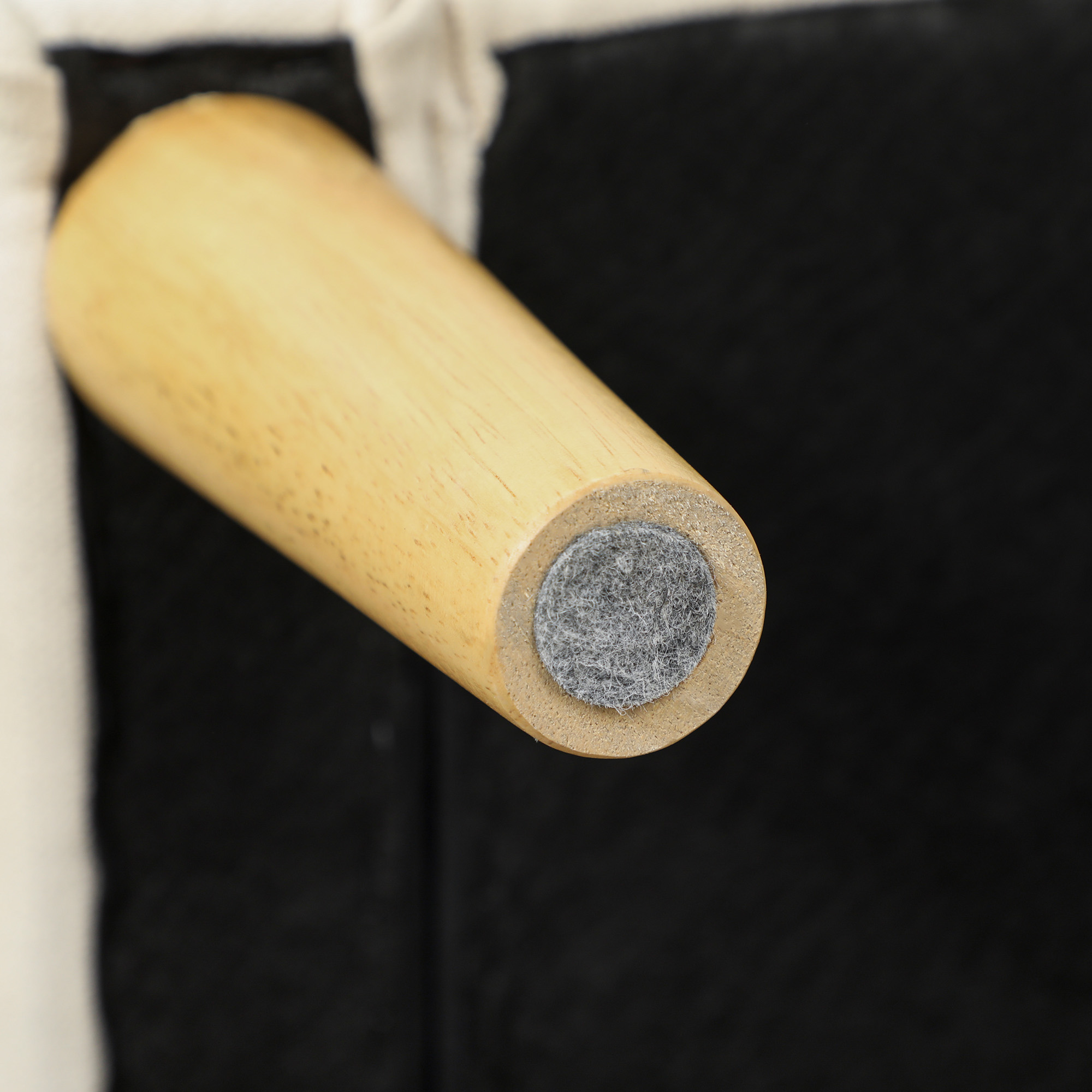 Zweisitzer-Sofa mit Stauraum, Knopfheftung, Kissen, Kautschukbaumholz, 117x62x78cm, Cremeweiß