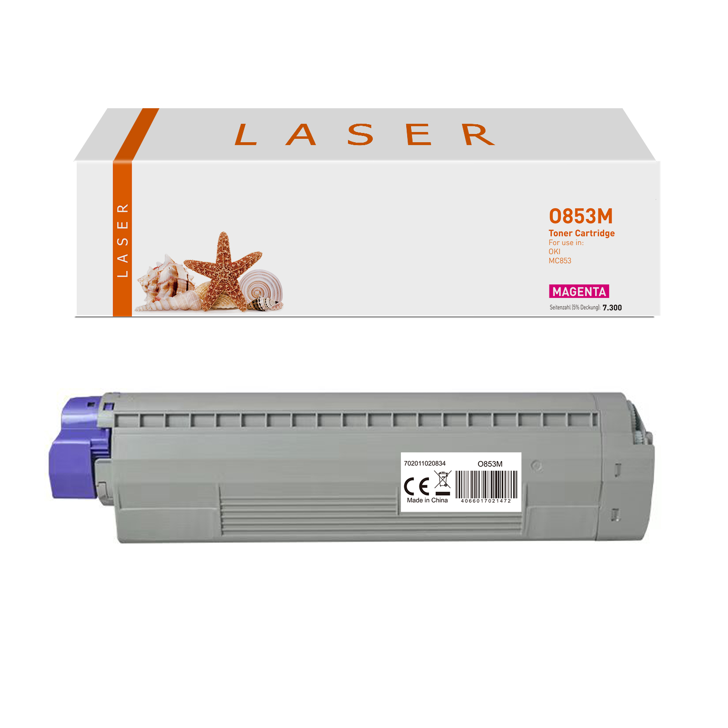 MC853M alternativ Toner Magenta für Oki / 45862838 / 7.300 Seiten