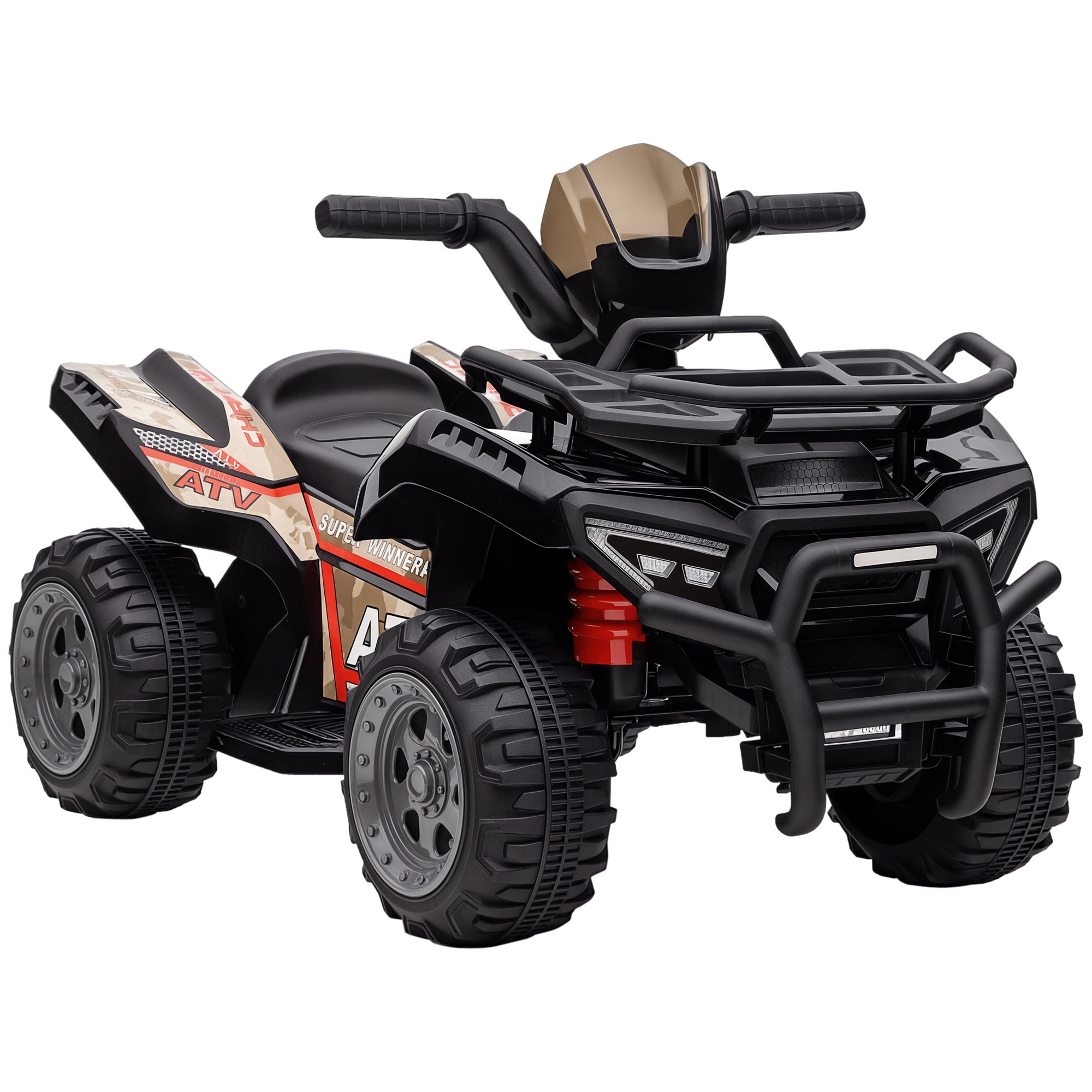 Kinderquad 6V Kinderquad mit Vorwärtsfunktion, Musik, Elektro-Quad für Kinder 1,5-3 Jahre Schwarz