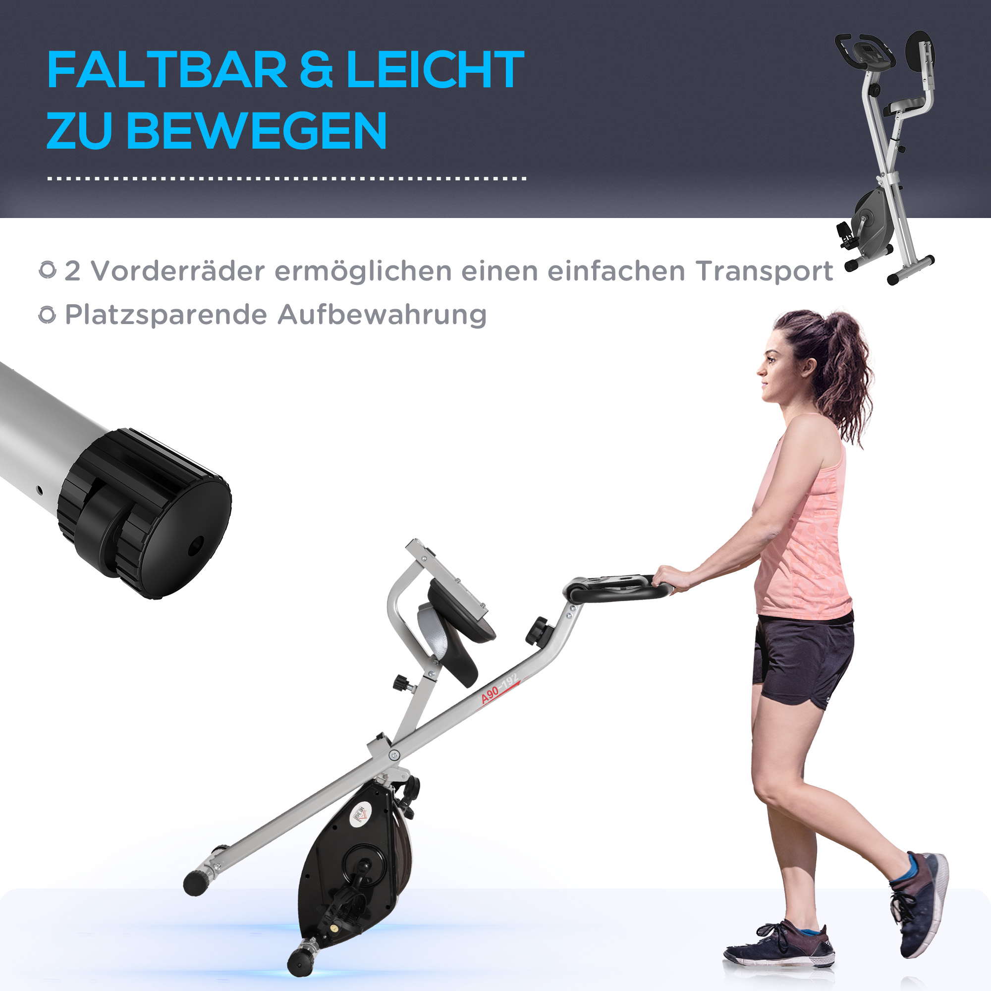 Heimtrainer Fahrradtrainer mit 8 stufig einstellbarem Magnetwiderstand höhenverstellbar Stahl Schwarz+Grau