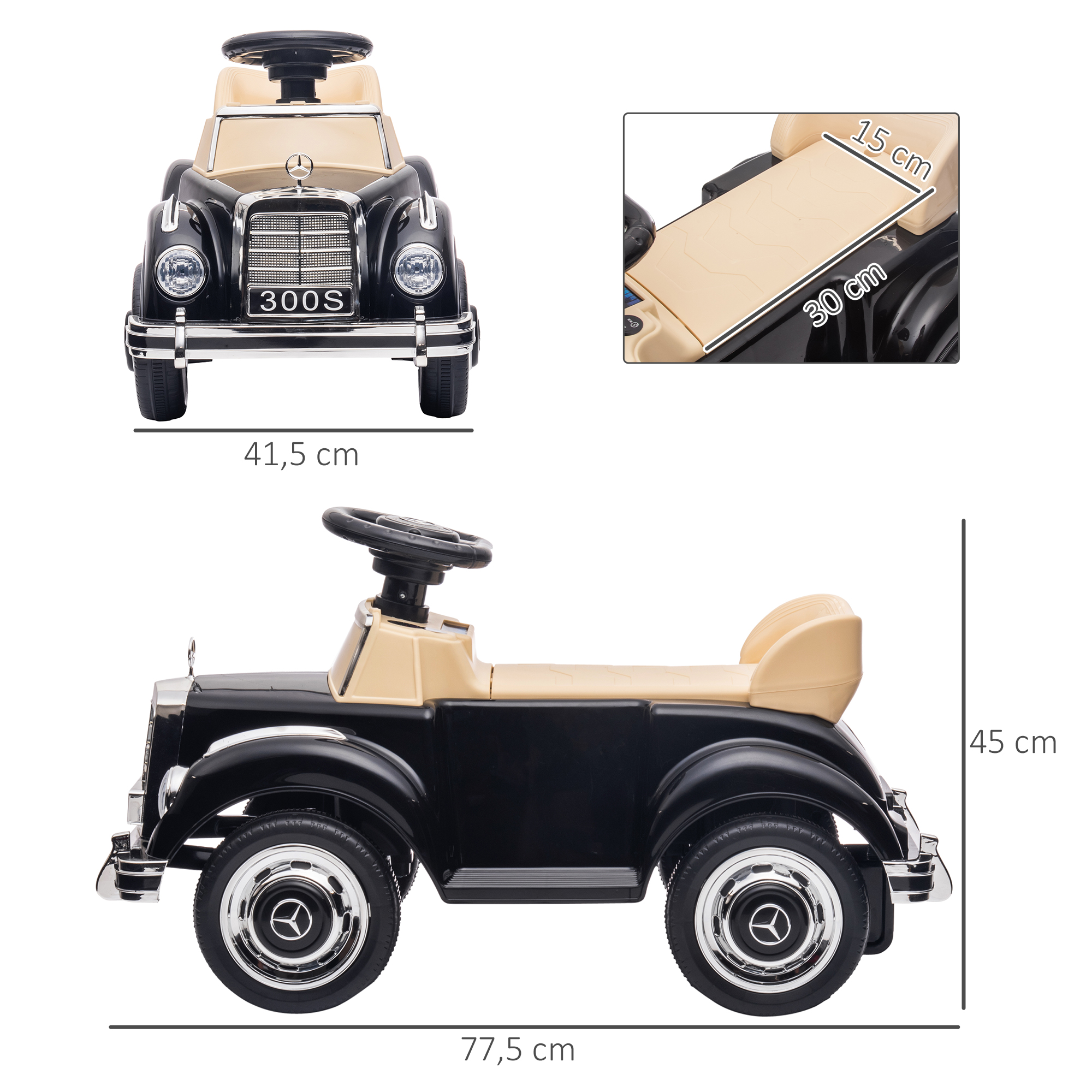 Rutscher Kinderauto Mercedes Benz Design 300 S Design, Schwarz