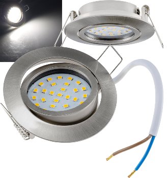 LED-Einbauleuchte "Flat-26" neutralweiß, 80x26mm, 3W, 390lm, Edelstahl gebürstet