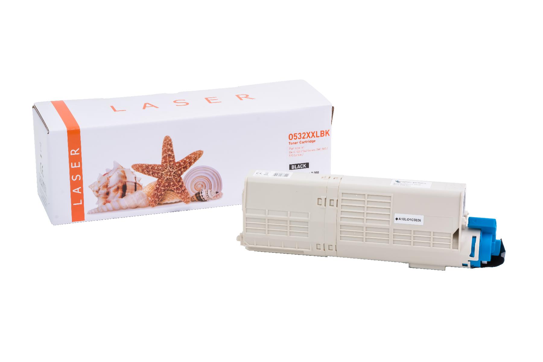 C532XXLschwarz alternativ Toner schwarz für Oki / 46490608 / 7.000 Seiten