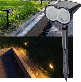 LED Solar Gartenstrahler mit Erdspieß, 80lm, Dämmerungssensor, IP65 LED Solar Gartenstrahler mit Erdspieß, 80lm, Dämmerungssensor, IP65