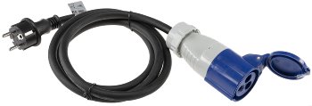 CEE auf Schutzkontakt-Stecker 1,5m, 230V, Adapter für Wohnwagen, Camping