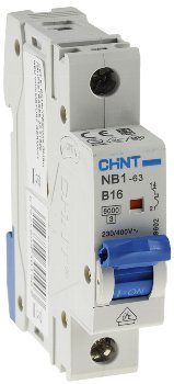 Leitungsschalter/Sicherungsautomat B16, 16A, 1-polig für DIN Trägerschiene