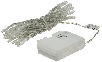 LED Batterie-Lichterkette "CT-TK50" 5m, warmweiß, IP44, 50 LEDs, mit 6Std.Timer