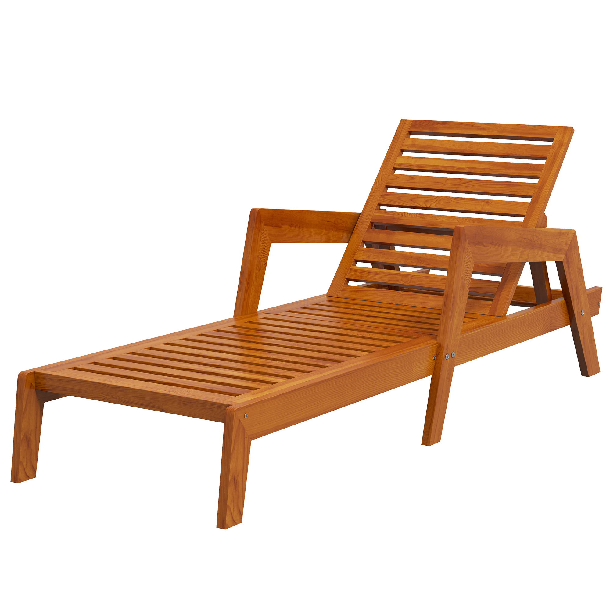Sonnenliege Gartenliege Holzliege, Massivholz, 66 cm x 190 cm x 73,5 cm, Orange