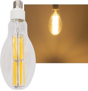 LED Filament-Lampe E27 30W "FHE-30", 4575lm, 2700K, warmweiß, ØxH 9x24cm
