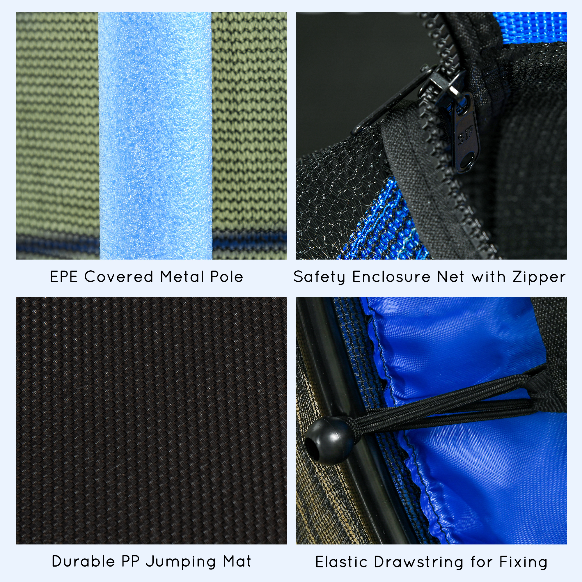 Trampolin für Kinder, Ø163 cm, mit Sicherheitsnetz, In- und Outdoor, Belastung bis 50 kg, Stahl, Kunststoff, Blau