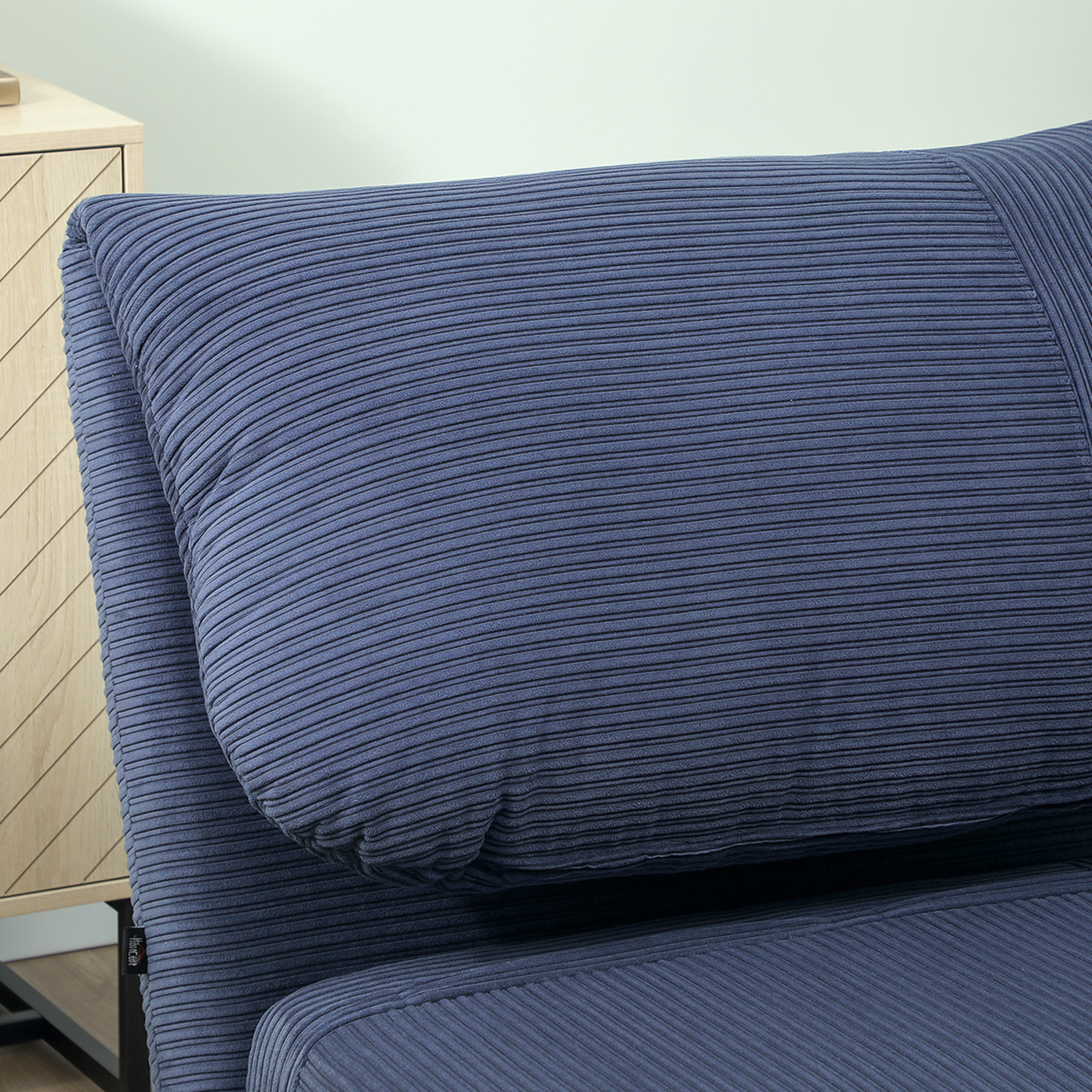 2-in-1 Schlafsessel Gästebett, verstellbare  Kopfstütze Cord-Optik 82 cm x 8 cm x 83 cm Blau