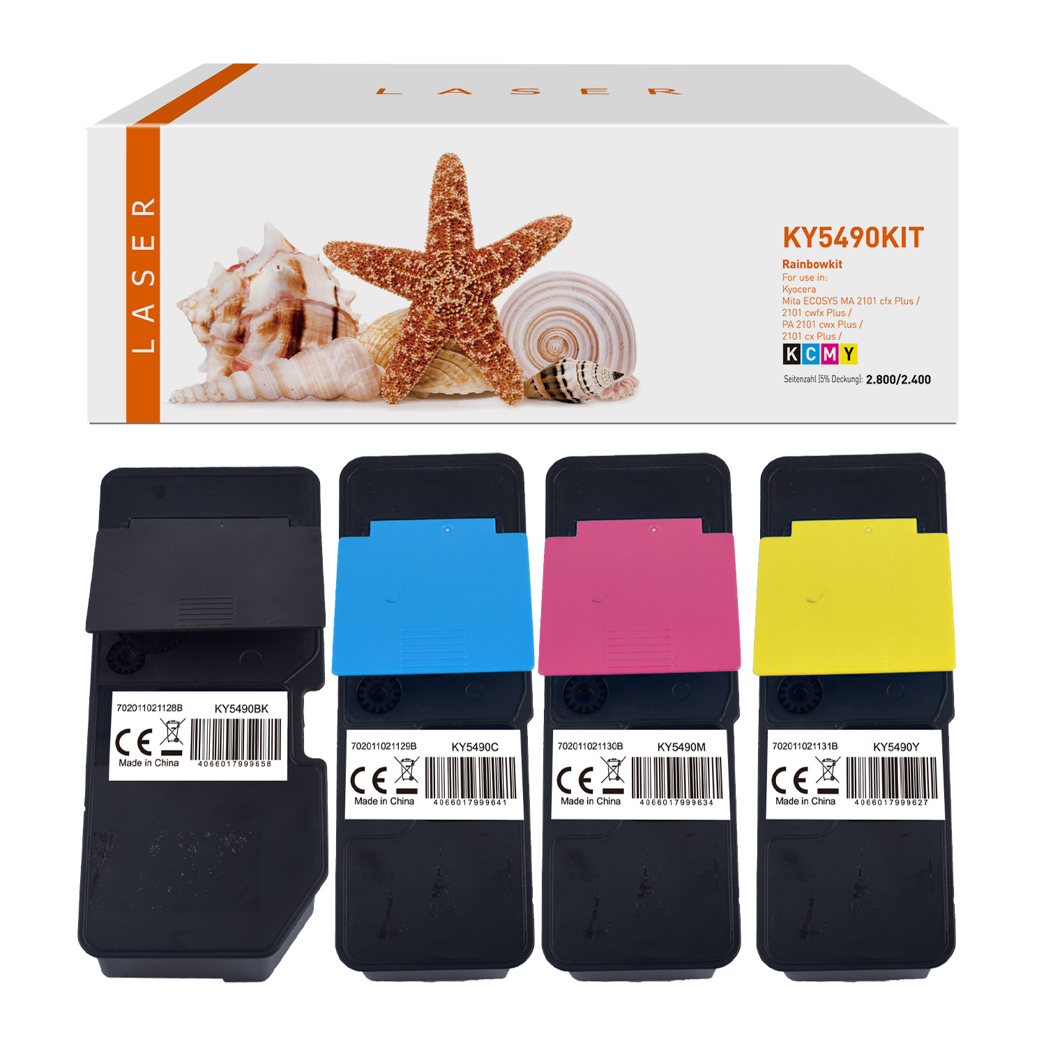 TK5490KIT alternativ Toner Rainbowkit für Kyocera / TK5490 / BK2.800 / CMY2.400 Seiten