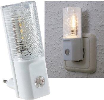LED Nachtlicht mit Tag/Nacht-Sensor, 230V, warmweiße LEDs, nur 1W
