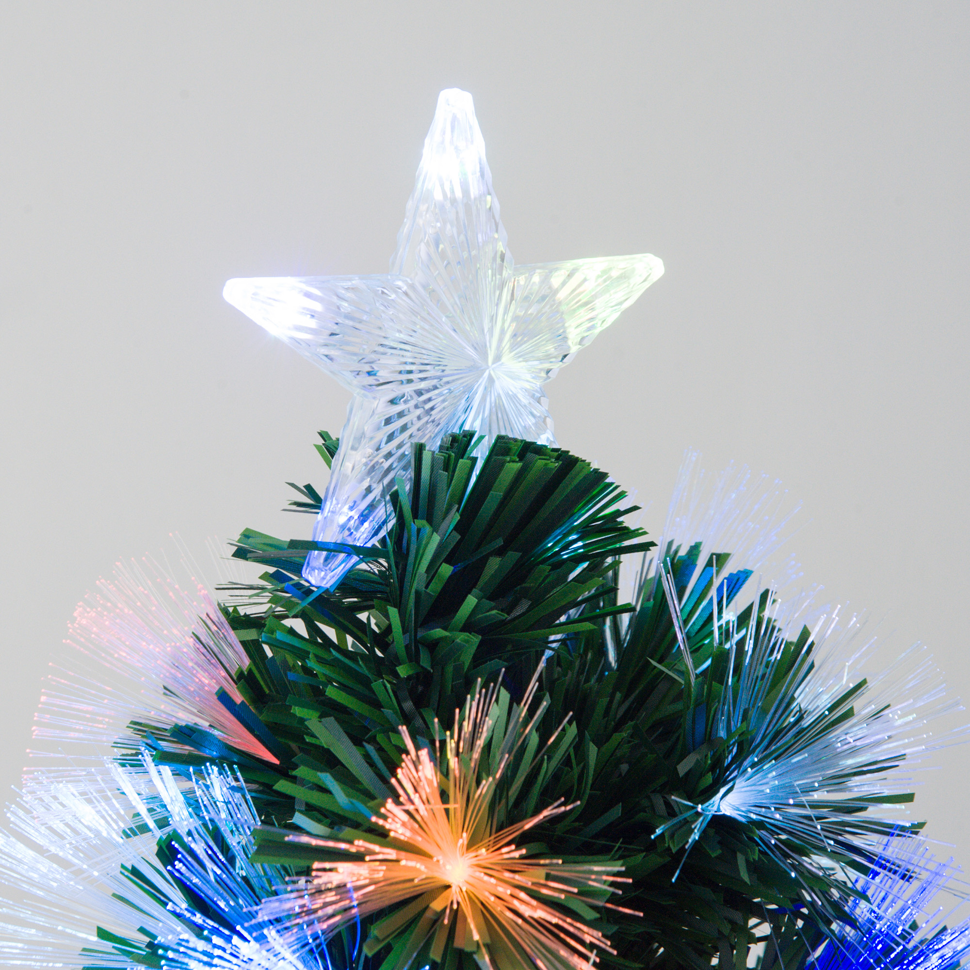 Weichnachtsbaum künslicher Weihnachtsbaum Christbaum, LED-Lichter, Sternspitze, 66 cm x 66 cm x 120 cm, Grün