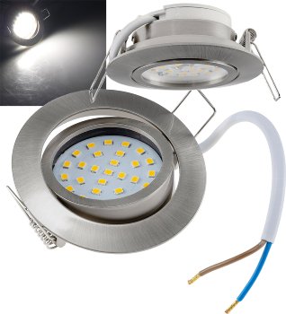 LED-Einbauleuchte "Flat-32" neutralweiß, 80x32mm, 5W, 590lm, Edelstahl gebürstet