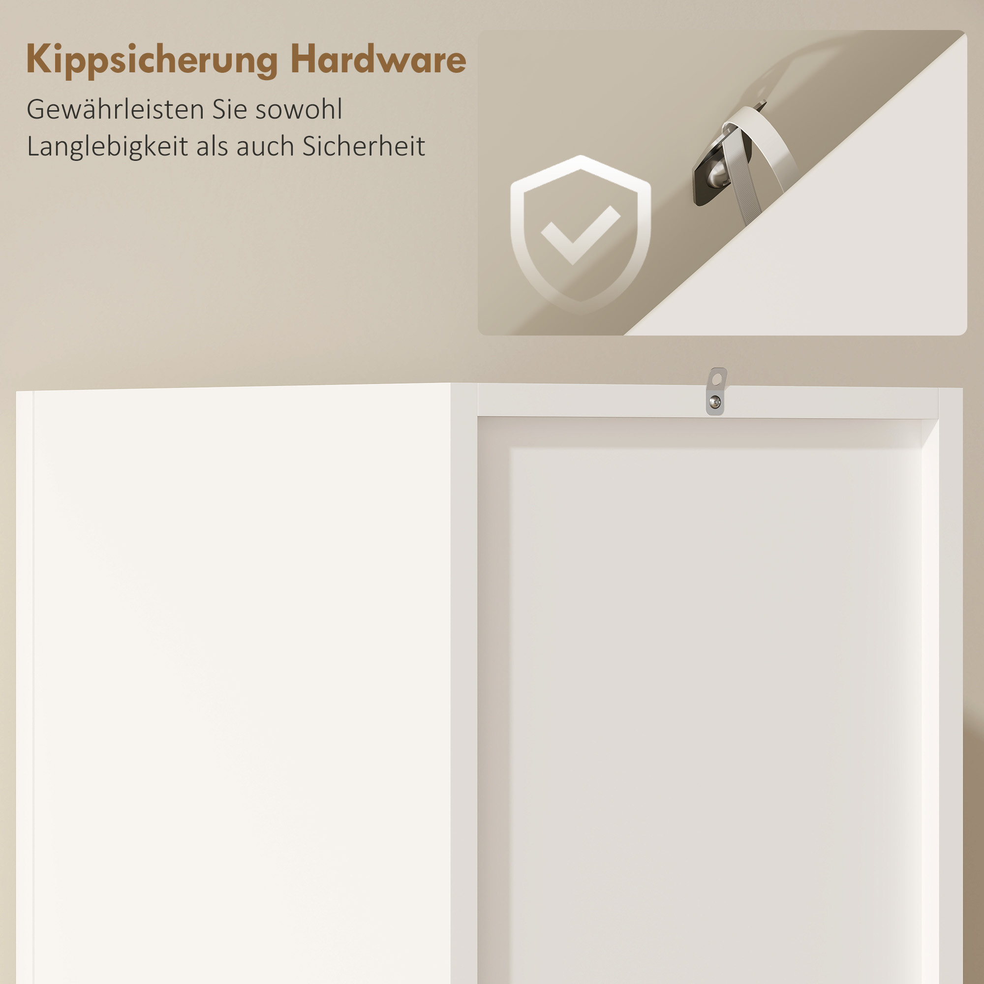 Badezimmerschrank Schmal Hochschrank mit 2 Türen, 2 Offenen Fächern, für Badezimmer 30 x 34,6 x 182 cm Weiß