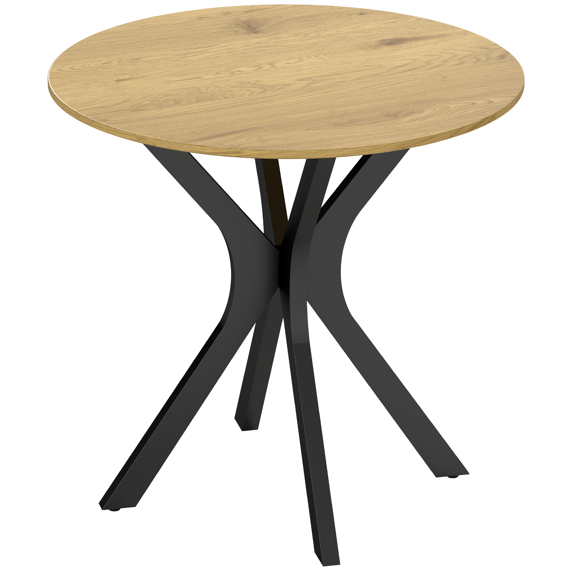 Esstisch Küchentisch Runder Tisch, Modernes Design, 78 cm x 78 cm x 75 cm, Naturholz