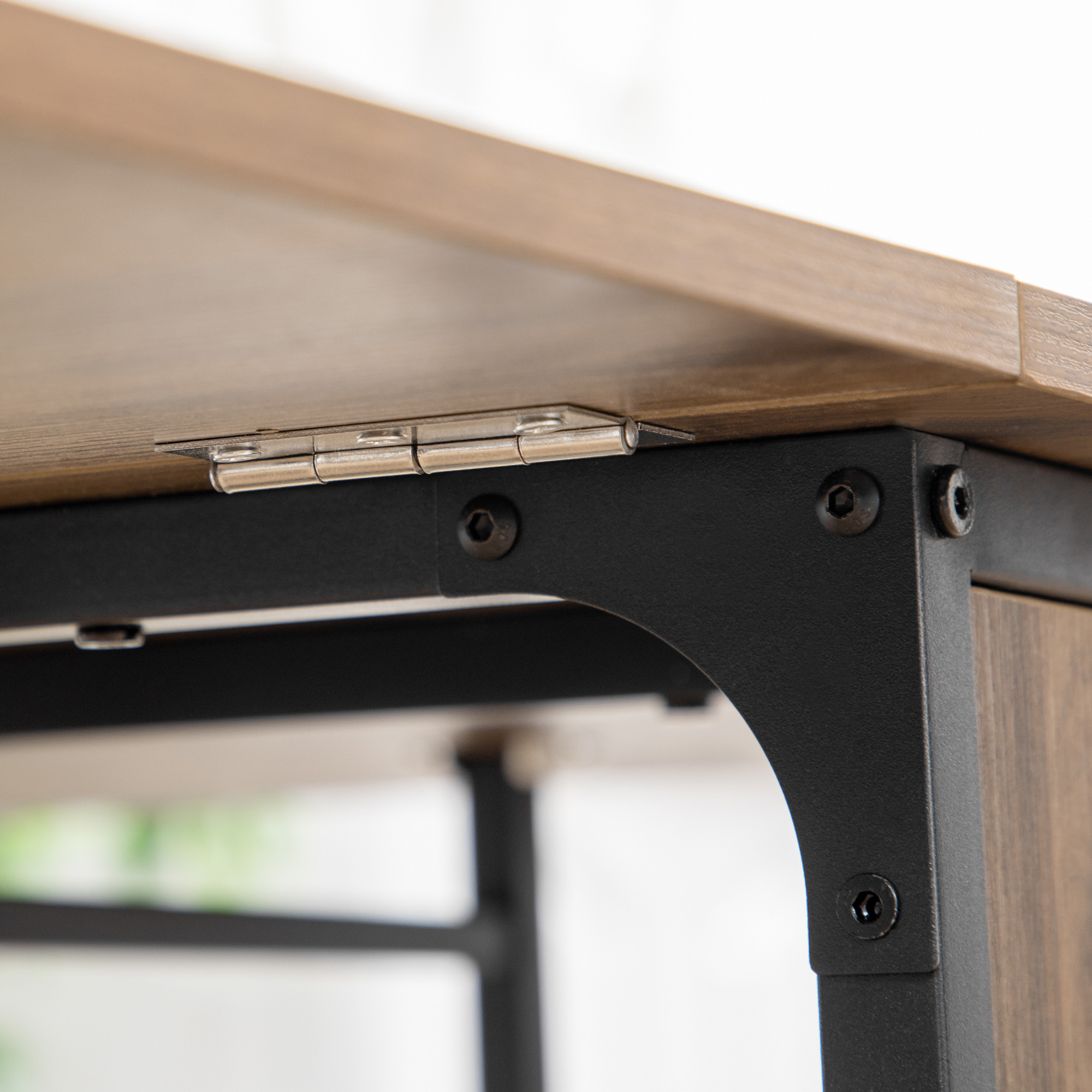 Mobiler Klapptisch Klapptisch, 2 klappbare Flächen, 130 cm x 80 cm x 74 cm, Braun