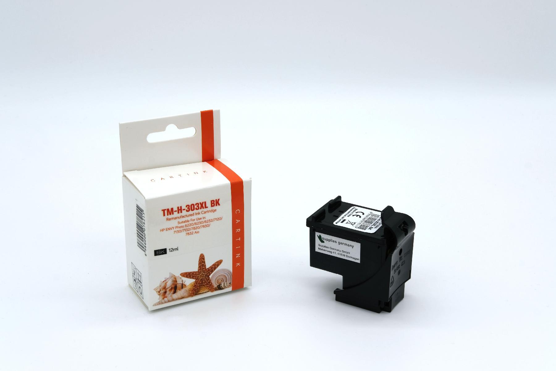 303XLBK Refill Tinte black für HP / T6N04AE / 12