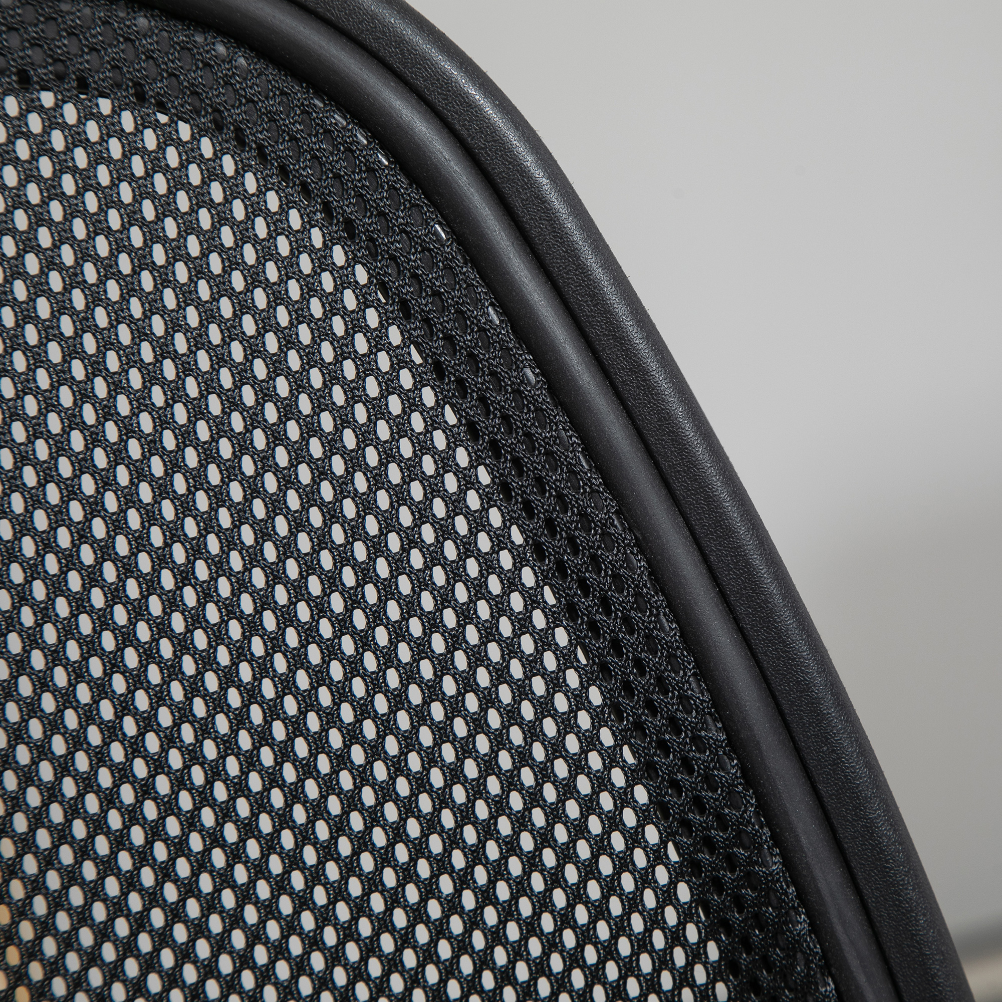 Zeichenstuhl mit Fußstütze 5 Rollen höhenverstellbar Stahl Mesh-Stoff Schwarz