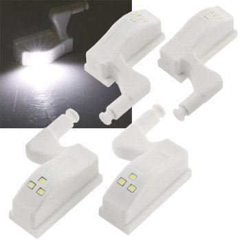 LED Schrankleuchte, 4er-Set, Batteriebetrieb, Drucksensor für Türen LED Schrankleuchte, 4er-Set, Batteriebetrieb, Drucksensor für Türen