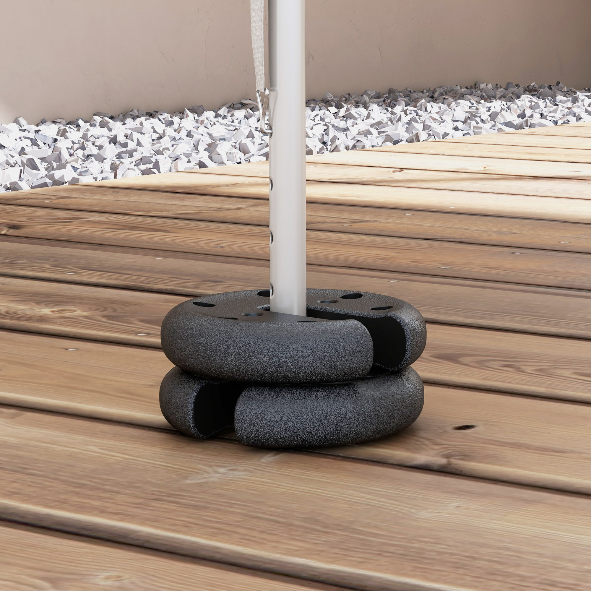 4 x 2,2 kg Gewichte für Pavillon, Bierzelt, stapelbar, Zementkern, Ø 20 x 4,5 cm, Schwarz