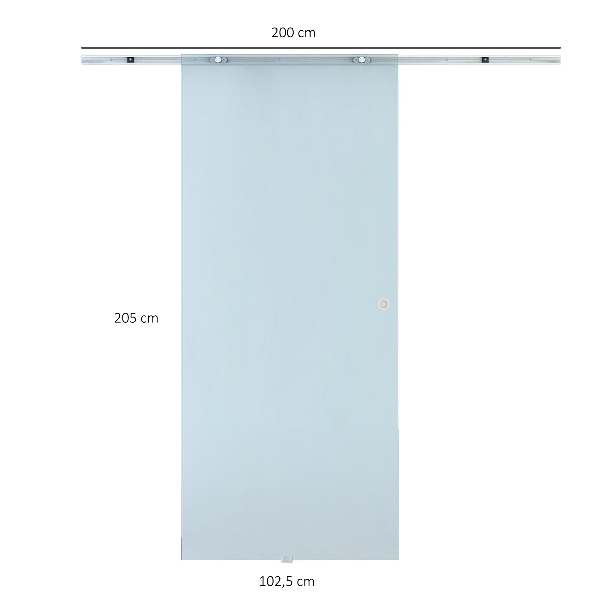 Glasschiebetür Schiebetür Glastür Zimmertür Mattglas 1025 x 2050 mm