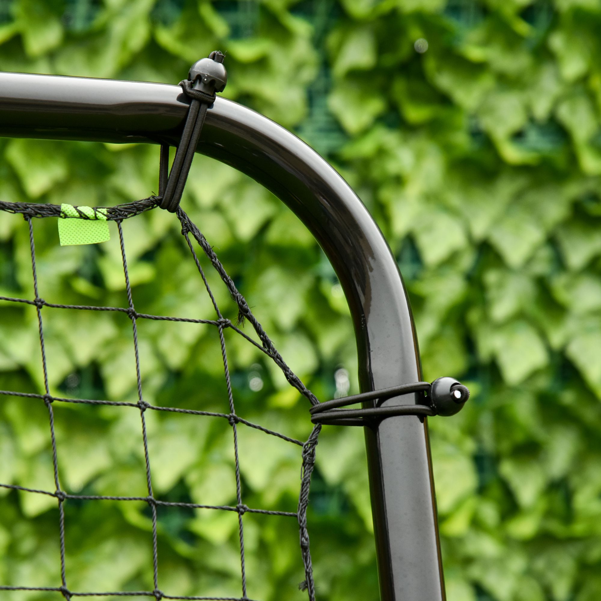 Fussball-Rückprallnetz, verstellbarer Winkel, höhenverstellbar, Rebounder, Kickback, Schwarz