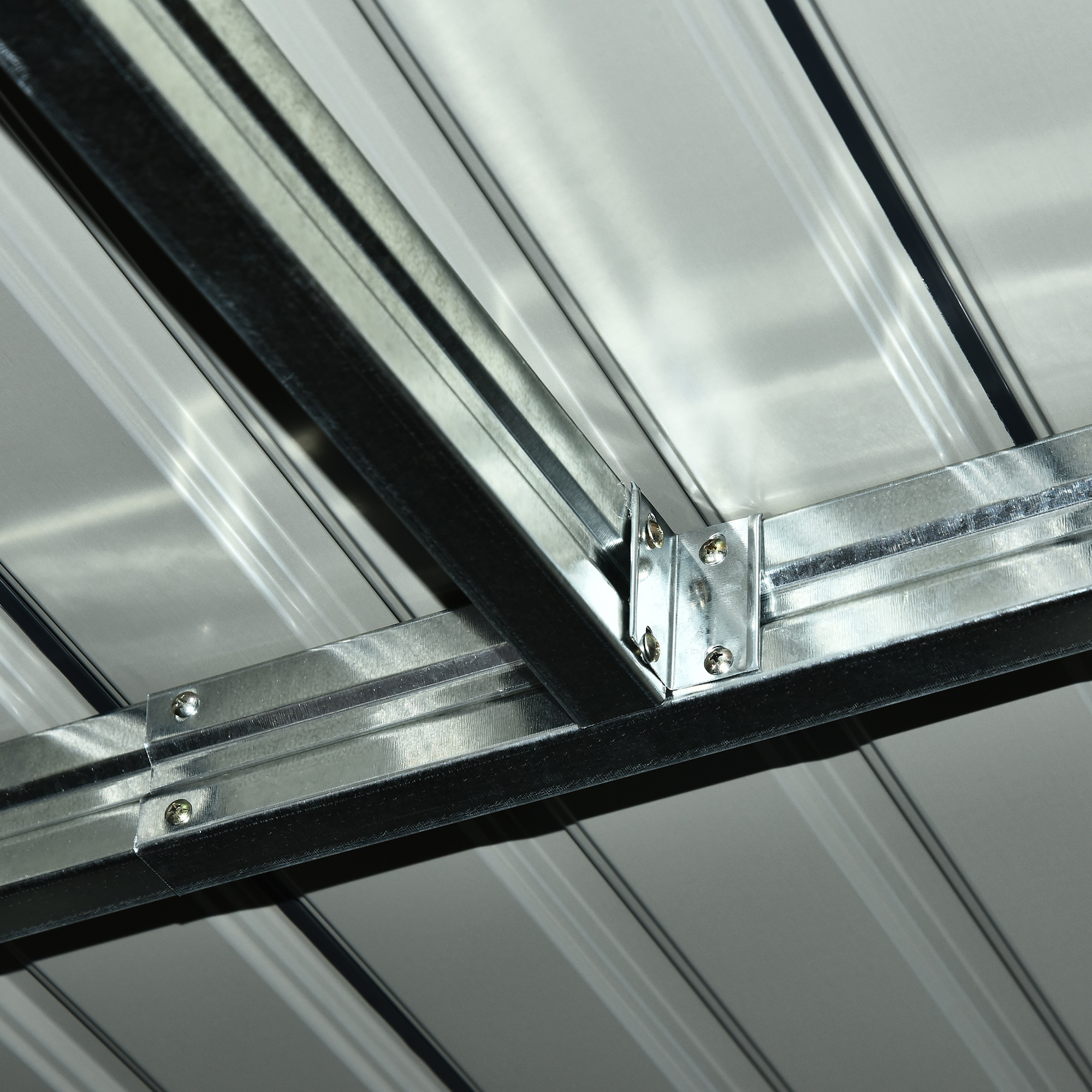 Gerätehaus, Gartenhaus, Geräteschuppen mit Schiebetür, Lüftungsfenster, Pultdach, Outdoor, Stahl, Dunkelgrau, 280 x 130 x 172 cm