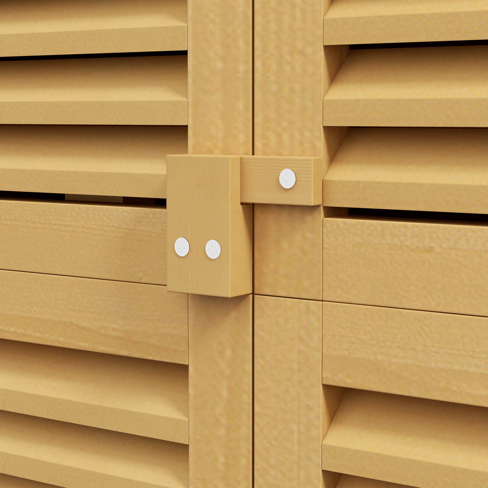 Gartenkommode wetterfest, 2 Türen mit Schloss, Kiefernholz, 87L x 46,5B x 160H cm, Hellgelb