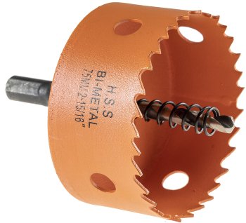 Lochsäge HSS Bi-Metall Ø75mm, Sechskant Aufnahme, Schnitttiefe 38mm