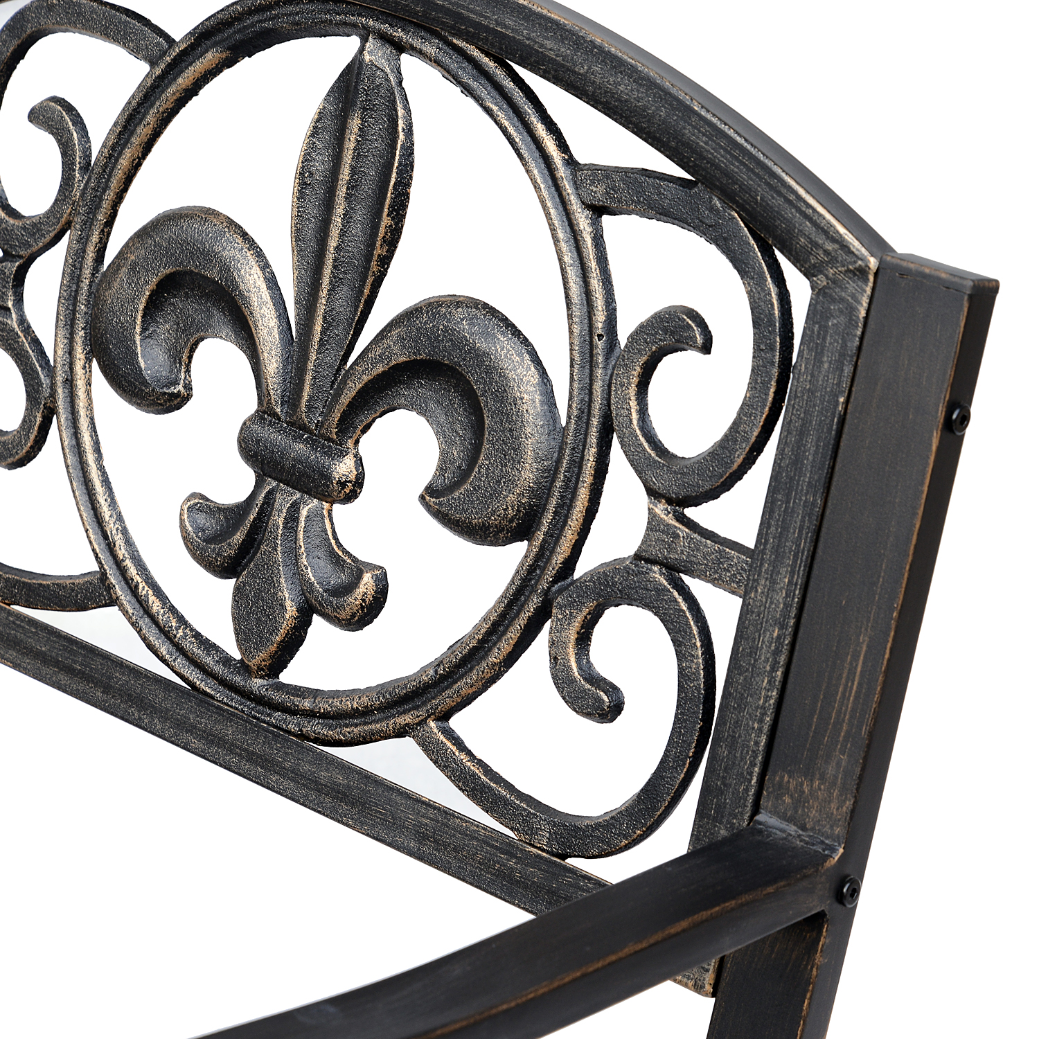 Schaukelstuhl Gartenstuhl Schwingsessel antik Garten Metall Bronze B60 x T73 x H85cm