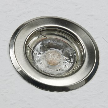 Decken-Einbaustrahler "SR80" chrom-matt, starr, Ø80mm, für 50mm Lampen