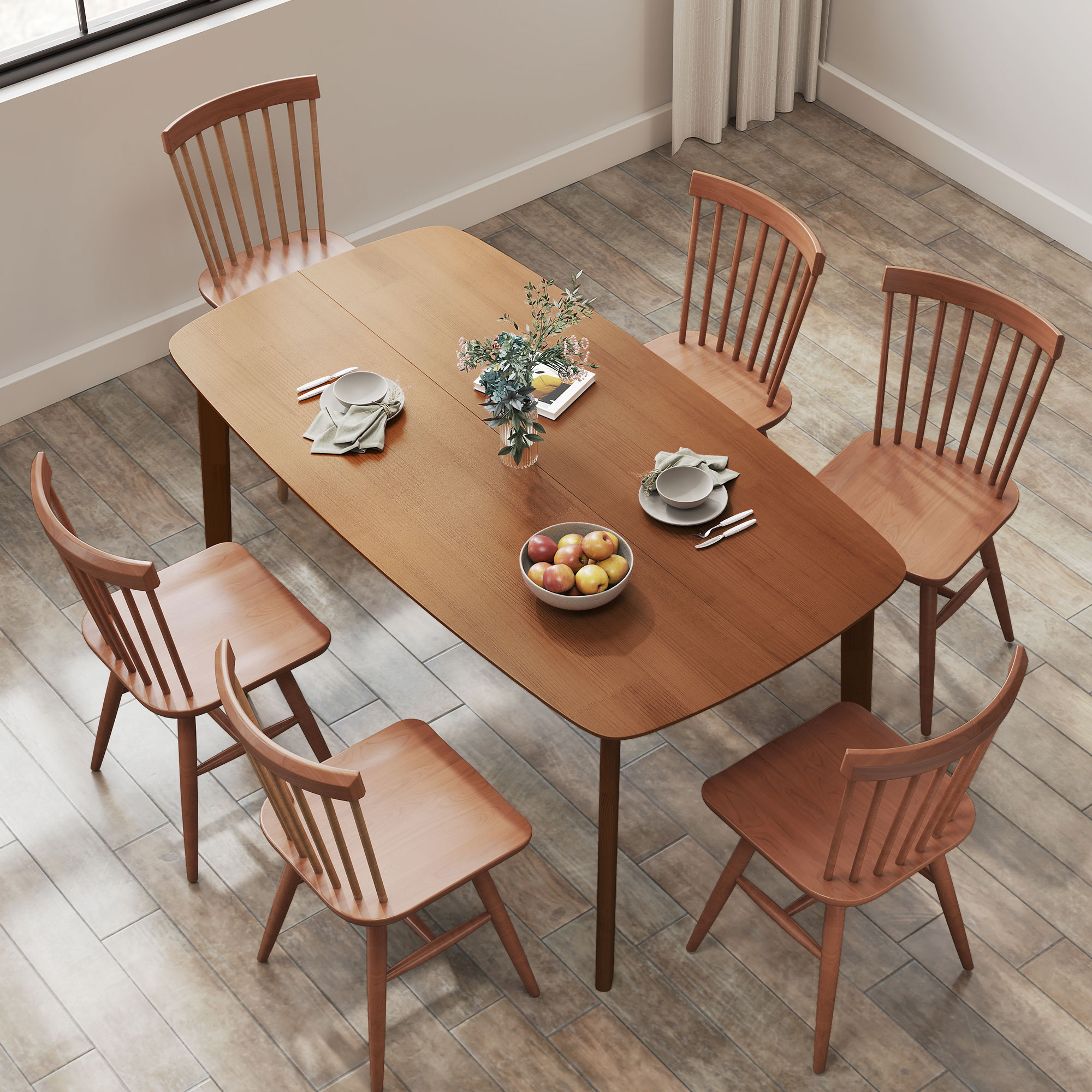 Esstisch, Landhausstil, lackierte Oberfläche, Holz, 150 x 80 cm, Braun